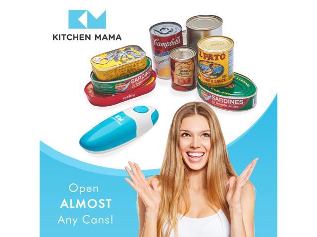 Kitchen Mama Electric Can Opener: Open Your Cans with A Simple Push of Button - Smooth Edge, Food-Safe and Battery Operated Handheld Can Opener...