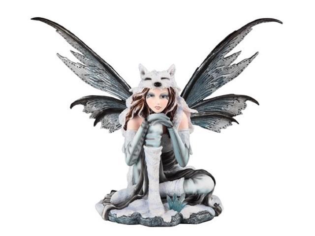 Photos - Other Jewellery FC Design 18' W White Fairy Sitting with Wolf Cap Statue Fantasy Decoratio