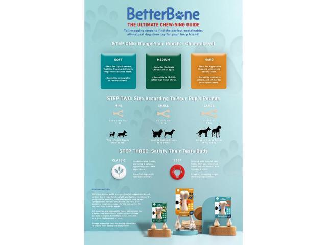Betterbone Hard Chew Toy for Large Dogs - Hard -Durable, All-Natural, No Nylon, Sustainable