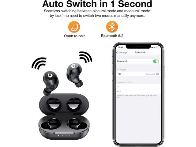 X9 Wireless Earbuds Bluetooth 5.3 Headphones Waterproof Stereo Earphones in Ear Touch Control with Microphone Headset with Deep Bass for Sport,...