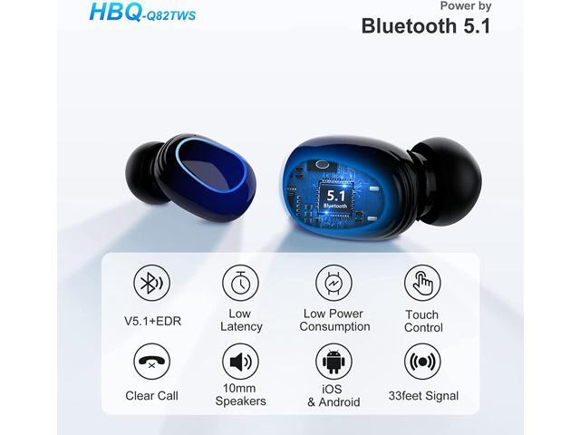 Bluetooth Earbuds True Wireless Earphones Touch Control with LED Charging Case IPX7 Waterproof Stereo in Ear Earphones Bluetooth 5.1 Deep Bass...