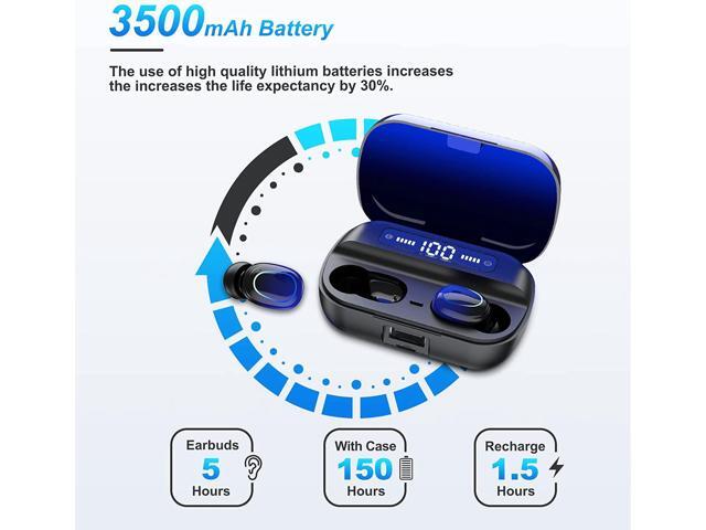 Bluetooth Earbuds True Wireless Earphones Touch Control with LED Charging Case IPX7 Waterproof Stereo in Ear Earphones Bluetooth 5.1 Deep Bass...