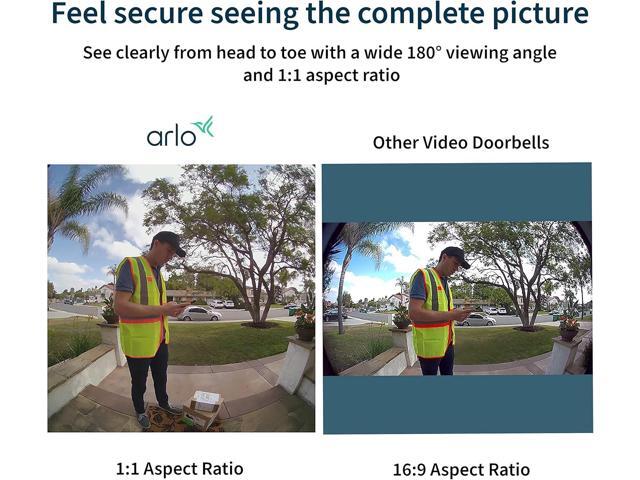 Arlo Essential Wired Video Doorbell - HD Video, 180° View, Night Vision, 2 Way Audio, Direct to Wi-Fi No Hub Needed, Easy Installation (existing...