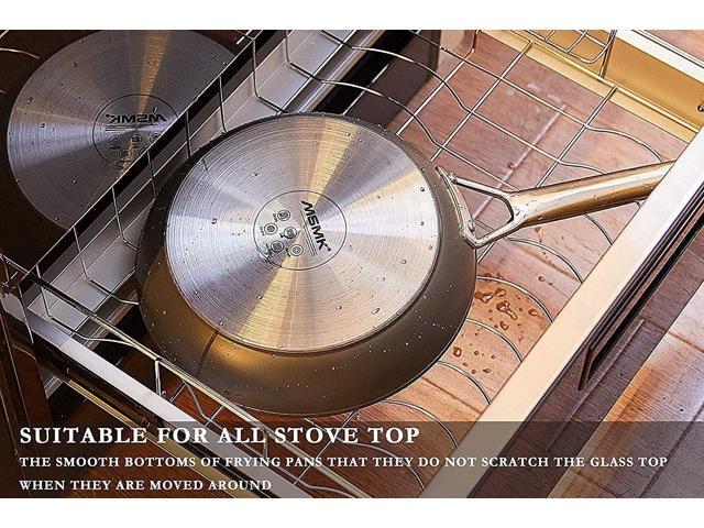 MsMk Small Frying pan, 8-inch Nonstick Durable Egg Omelet Skillet with Stay-Cool Handle, Limestone Non Stick Coating From GRE, 4mm Stainless Steel...