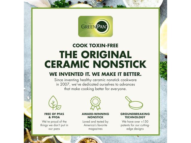 GreenPan Chatham Hard Anodized Healthy Ceramic Nonstick, 11' Griddle Pan, PFAS-Free, Dishwasher Safe, Oven Safe, Gray