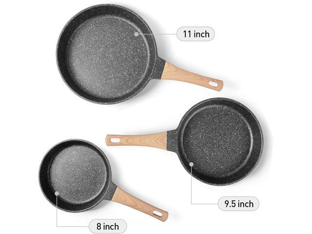 Frying Pans Nonstick, Induction Frying Pan Set Granite Skillet Pans for Cooking Omelette Pan Cookware Set with Heat-Resistant Handle, Christmas...