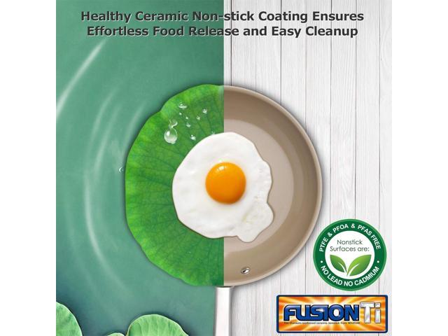 Duxtop Ceramic Non-stick Frying Pan, Stainless Steel Induction Frying Pan, 8-Inch Stir Fry Pan with Heavy-gauge Impact-bonded Bottom, FUSION Ti