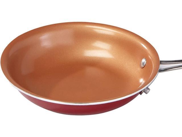 Red Copper 10 inch Pan by BulbHead Ceramic Copper Infused Non-Stick Fry Pan Skillet Scratch Resistant Without PFOA and PTFE Heat Resistant From...
