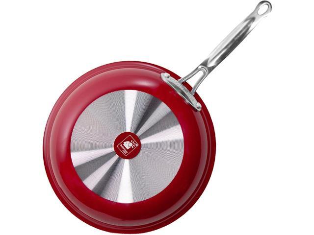 Red Copper 10 inch Pan by BulbHead Ceramic Copper Infused Non-Stick Fry Pan Skillet Scratch Resistant Without PFOA and PTFE Heat Resistant From...