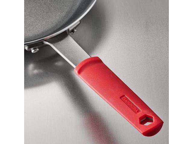 Tramontina Professional 12-Inch Non Stick Large Frying Pan, Heavy-Gauge Aluminum Skillet with Reinforced Nonstick Coating, Red Handle, Dishwasher...