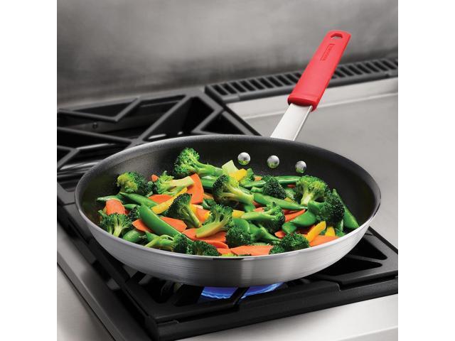 Tramontina Professional 12-Inch Non Stick Large Frying Pan, Heavy-Gauge Aluminum Skillet with Reinforced Nonstick Coating, Red Handle, Dishwasher...