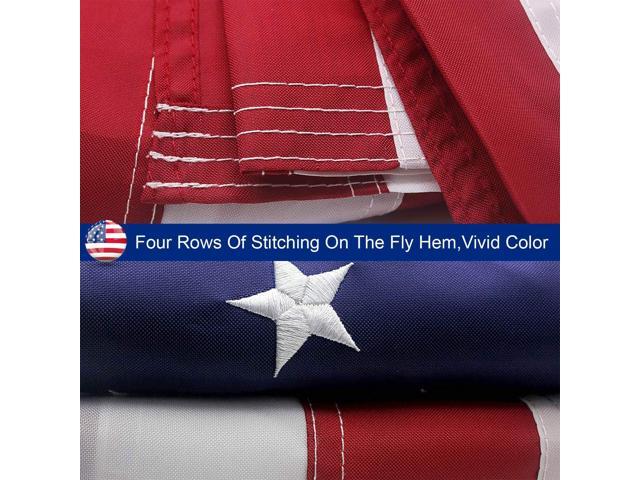 American Flag 5x8 ft Outdoor Heavy Duty US Premium Flag Embroidered Stars Nylon USA Flag Outdoors Sewn Stripes Fade Resistance Brass Grommets All...