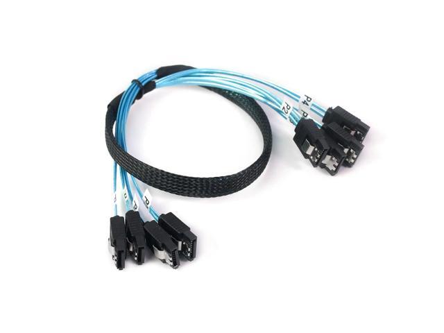 SATA-III Cable:0.5M, 4Pcs/Set Thin SATA 6Gbps HDD SSD Data-Cable Bundled Replacement for Server Bitcoin Computer SSD HDD CD DVD Drives Raid(1.6FT)