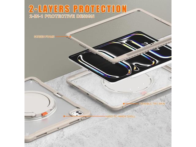 Batianda iPad Pro 13 inch Case 2024 M4 Chip Lightweight Dual-Layer Protective Tablet Cover, Durable Shock-Absorbing Corners with 360° Rotating...