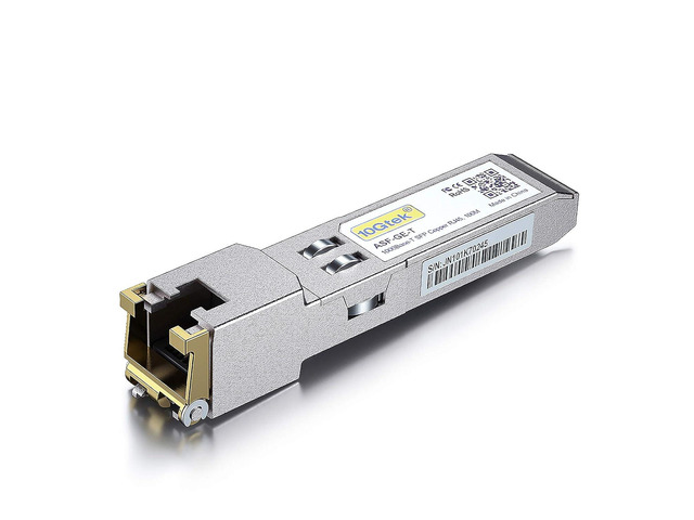 10GTEK 1.25G SFP-T, 1000BASE-T Copper SFP, SFP to RJ45 SFP Module Transceiver for Cisco SFP-GE-T, Meraki, Fortinet, Ubiquiti UniFi UF-RJ45-1G,...