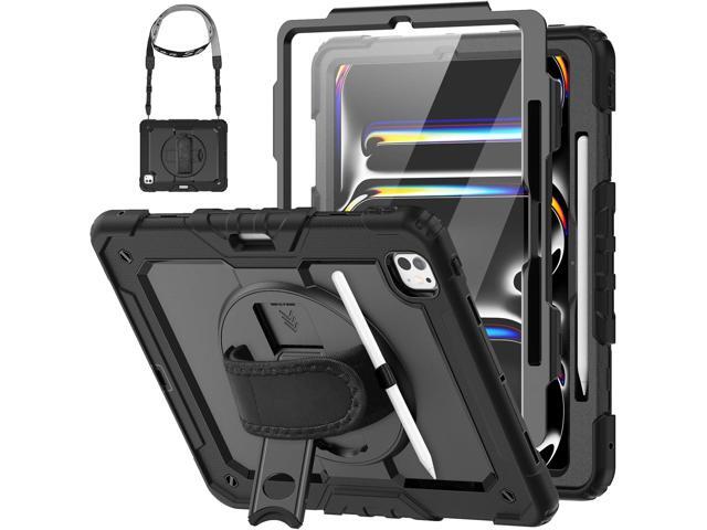 HXCASEAC Case for iPad Pro 13 Inch Case 2024 (M4), Shockproof Design with Pencil Holder/Screen Protector/Rotating Hand Strap, Protective Cover for...