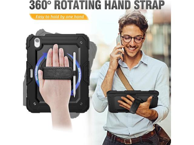 HXCASEAC Case for iPad Air 11 inch (2025 M3 / 2024 M2), Shockproof Design with Pencil Holder/Screen Protector/Rotating Hand Strap, Protective Cover...