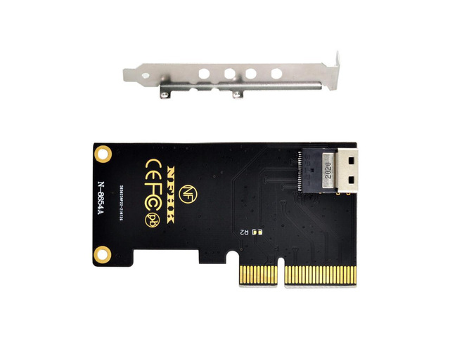 PCI-E 4X to U.2 U2 Kit SFF-8639 to SFF-8654 Slimline SAS NVME PCIe SSD Adapter for Mainboard