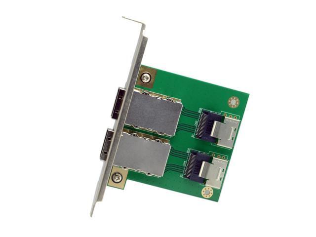 Dual Ports Mini SAS SFF-8088 to SAS 36Pin SFF-8087 PCBA Female Adapter with PCI Bracket