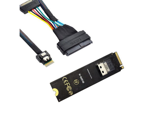 Slimline SAS PCIe SSD Adapter NGFF M-Key NVME to SFF-8654 to U.2 U2 SFF-8639 NVME PCIe SSD Cable for Mainboard SSD