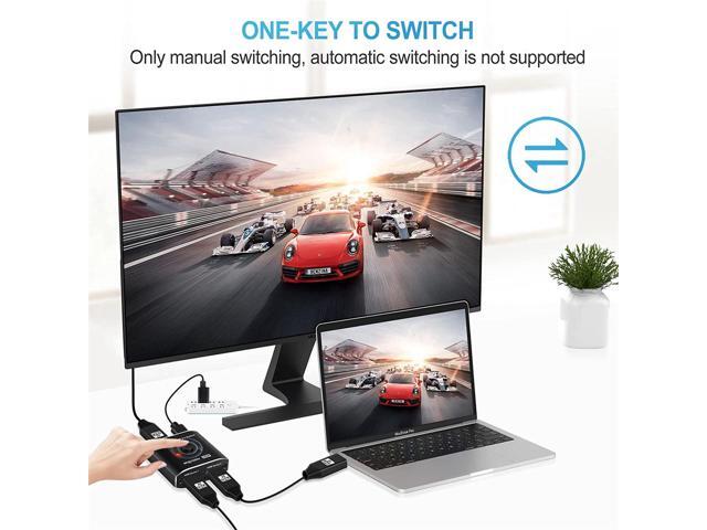 HDMI 2.1 Switch, 8K HDMI Switch 4K@120Hz Supports High Speed 48Gbps 8K@60Hz, Directional Switcher Only 2 in 1 Out, Compatible with Xbox PS5/4...