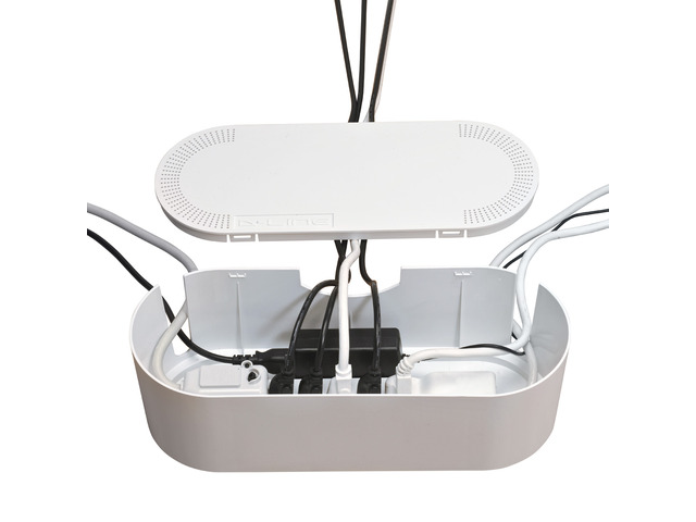 D-Line Cable Management Box Hide and Conceal Power Strips and Electrical Cords from TVs, Computers, and Desks Cord Organizer Made from...