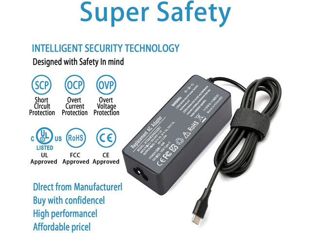 45W USB C Charger for Lenovo Chromebook 100e 300e 500e C330 S330 C340 S340, Chromebook 3100 5190 for Dell, for Samsung Chromebook XE520QAB XE310XBA...