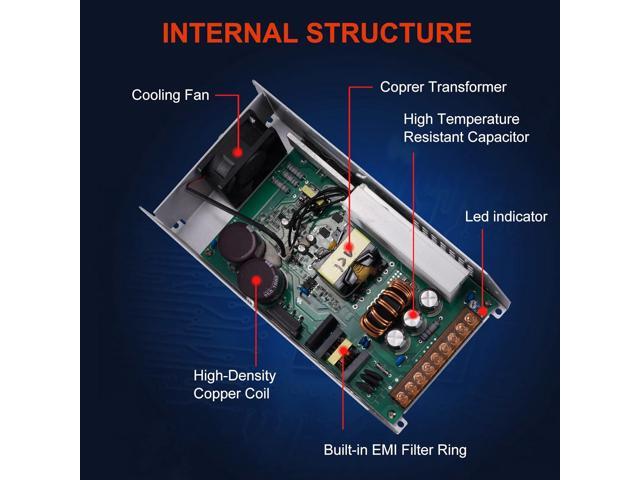 12V 800W Universal Switching Power Supply Mode AC 110V 220V to DC 12Volt Converter Max Current 66A Regulated Transformer Adapter LED Driver for LED...