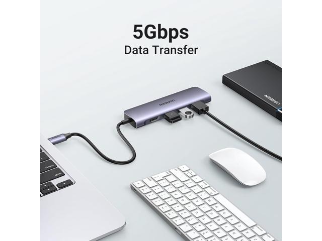 UGREEN Revodok 106 USB C Hub 6 in 1 USB C Dongle 4K HDMI, 3 USB 3.0 Ports, SD/TF Card Reader Compatible with MacBook Pro, MacBook Air, iPad, iPhone...