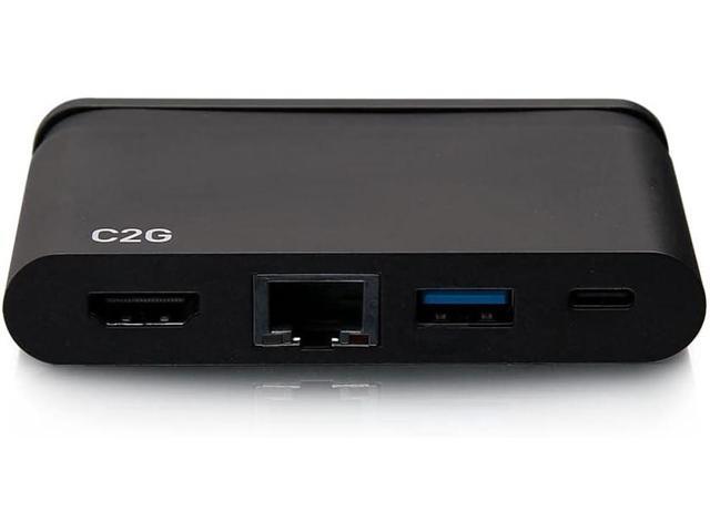 C2G USB-C 4-in-1 Compact Dock with HDMI, USB-A, Ethernet, and USB-C Power Delivery up to 100W - 4K 30Hz