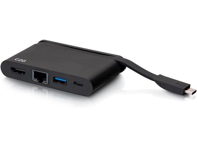 C2G USB-C 4-in-1 Compact Dock with HDMI, USB-A, Ethernet, and USB-C Power Delivery up to 100W - 4K 30Hz
