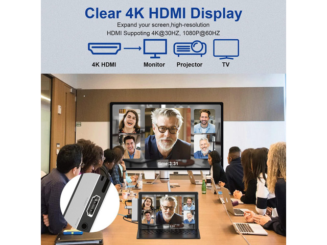 Surface Pro 9/10/11/X Docking Station, Surface Pro 11 USB Hub with 4K HDMI, USB-C Thunderbolt 4 (Display+Data+100W PD), 2 USB 3.0, 3.5mm Audio,...
