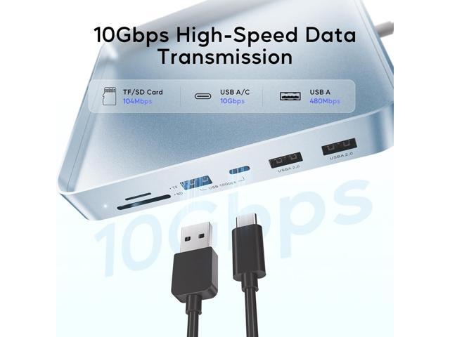USB C HUB for iMac 24 inch 2021/2023/2024, PULWTOP USB Hub Adapter iMac Accessories for iMac M1/M3/M4 with USB C 10Gbps 3*USB A SD/TF, Docking...