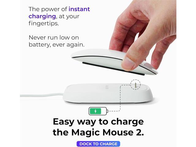 Charging Station Compatible with Apple Magic Mouse 2 - White - Perfect Accessories Usable As Charging Dock, Stand & Charger Includes 5ft (1.5m)...