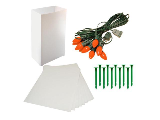 Electric Luminaria Kit, Orange - Set of 10