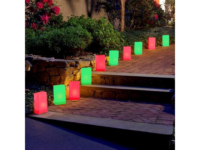 Electric Luminaria Kit, Red and Green - Set of 10