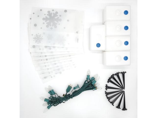 Electric Luminaria Kit with LumaBases, Snowflake - Set of 10