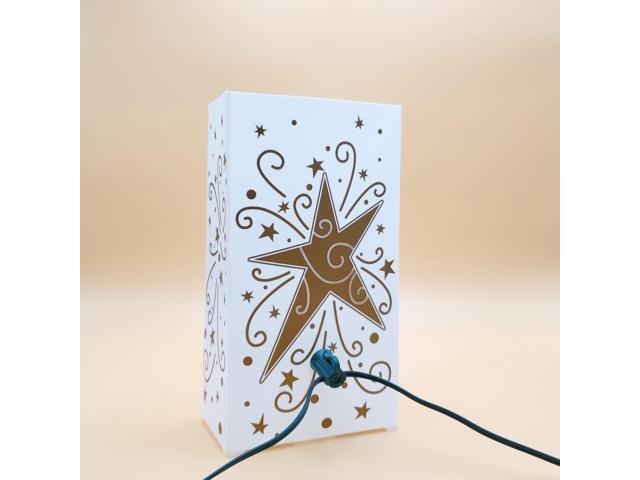 Electric Luminaria Kit with LumaBases, Gold Star - Set of 10