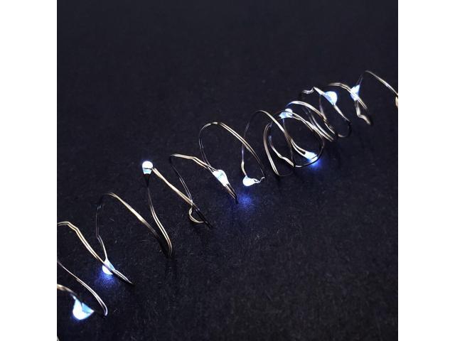 Battery Operated LED Fairy String Lights, Cool White - Set of 3