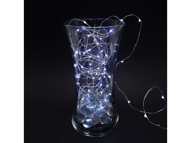 Battery Operated LED Fairy String Lights, Cool White - Set of 3