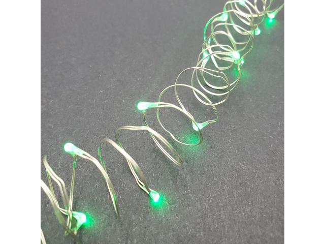 Battery Operated LED Fairy String Lights, Green - Set of 2