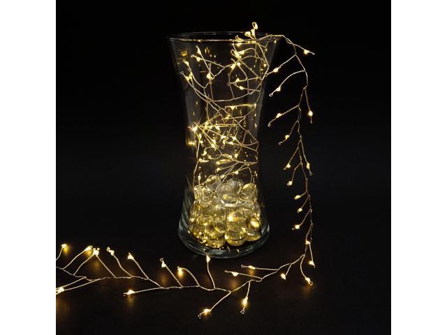 Battery Operated LED Firecracker Fairy String Lights, White - Set of 2
