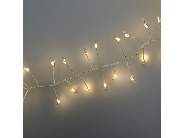 Battery Operated LED Firecracker Fairy String Lights, White - Set of 2