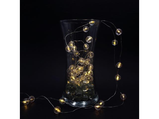 Battery Operated Mini String Lights with Crystal Balls - Set of 2