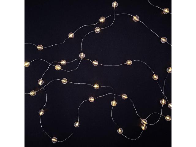 Battery Operated Mini String Lights with Crystal Balls - Set of 2