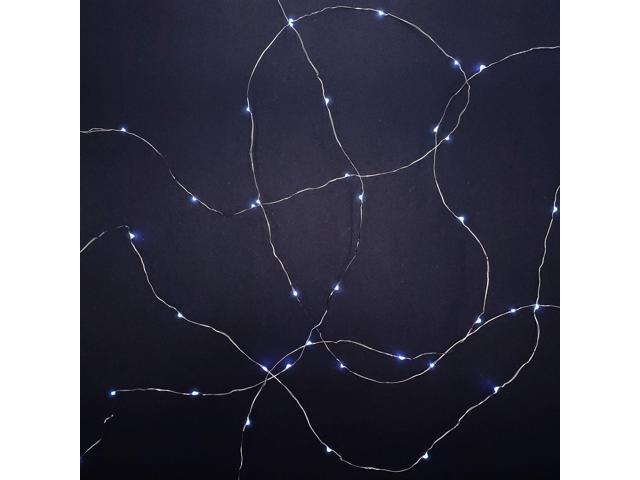 Battery Operated LED Fairy String Lights, Cool White - Set of 3