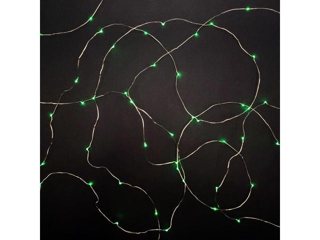 Battery Operated LED Fairy String Lights, Green - Set of 3