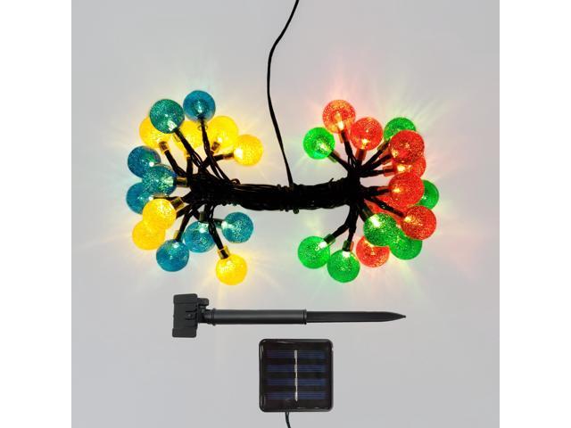 Solar Powered Crystal Ball String Lights - Multicolor
