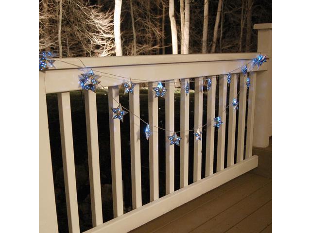 Solar Powered String Lights with 20 Silver Metal Stars