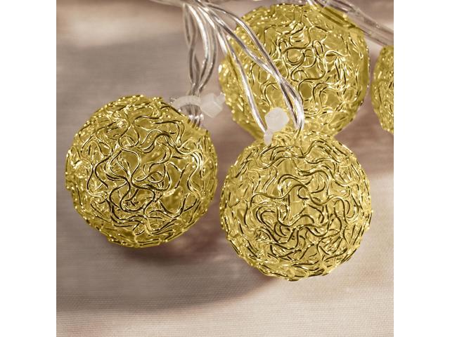 Battery Operated String Lights with 20 Gold Balls